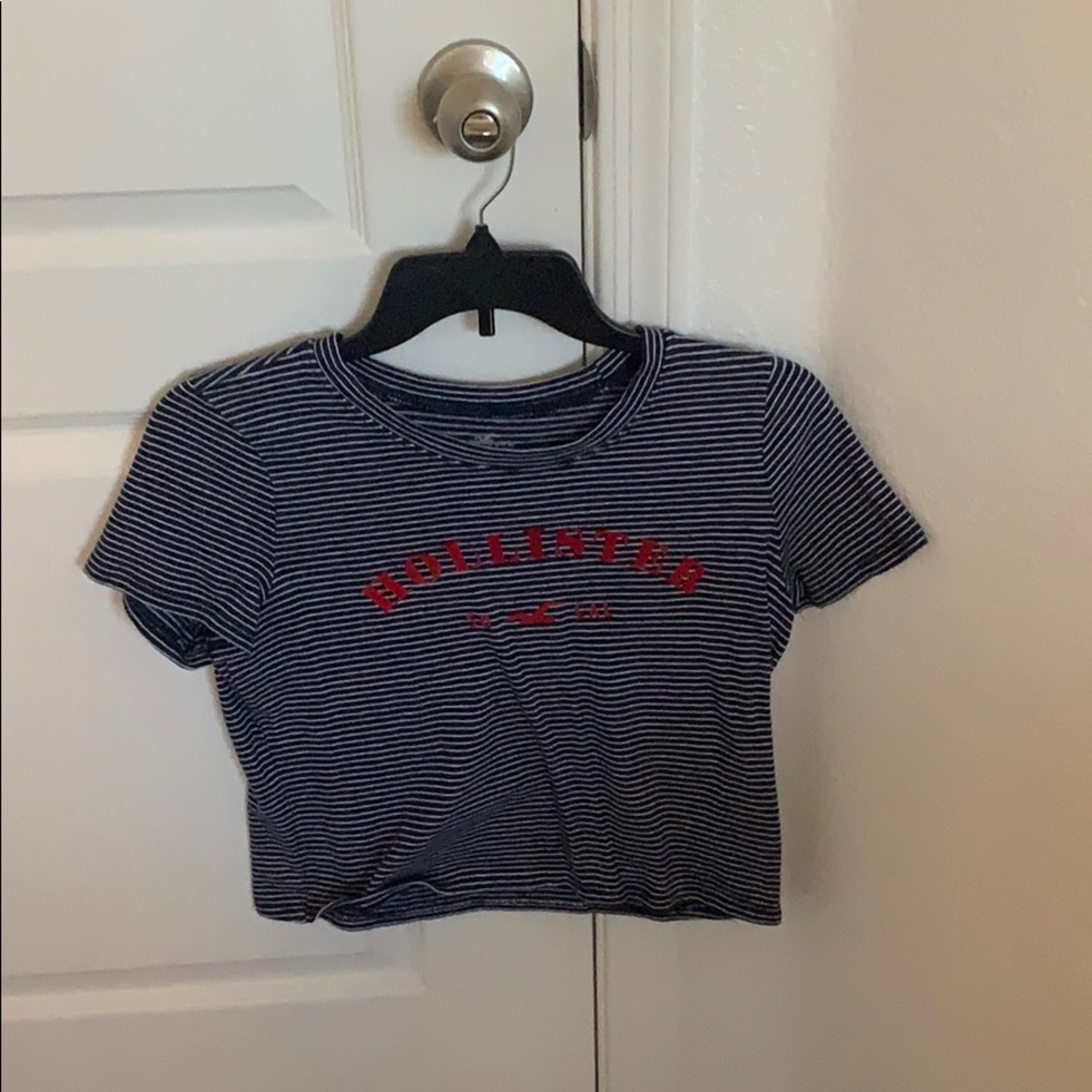 HOLLISTER navy & white striped shirt!
